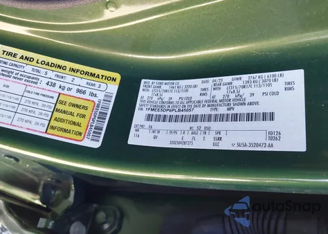 2023 Ford Bronco Big Bend из США, поврежденный, VIN 1FMEE5DP6PLB45057